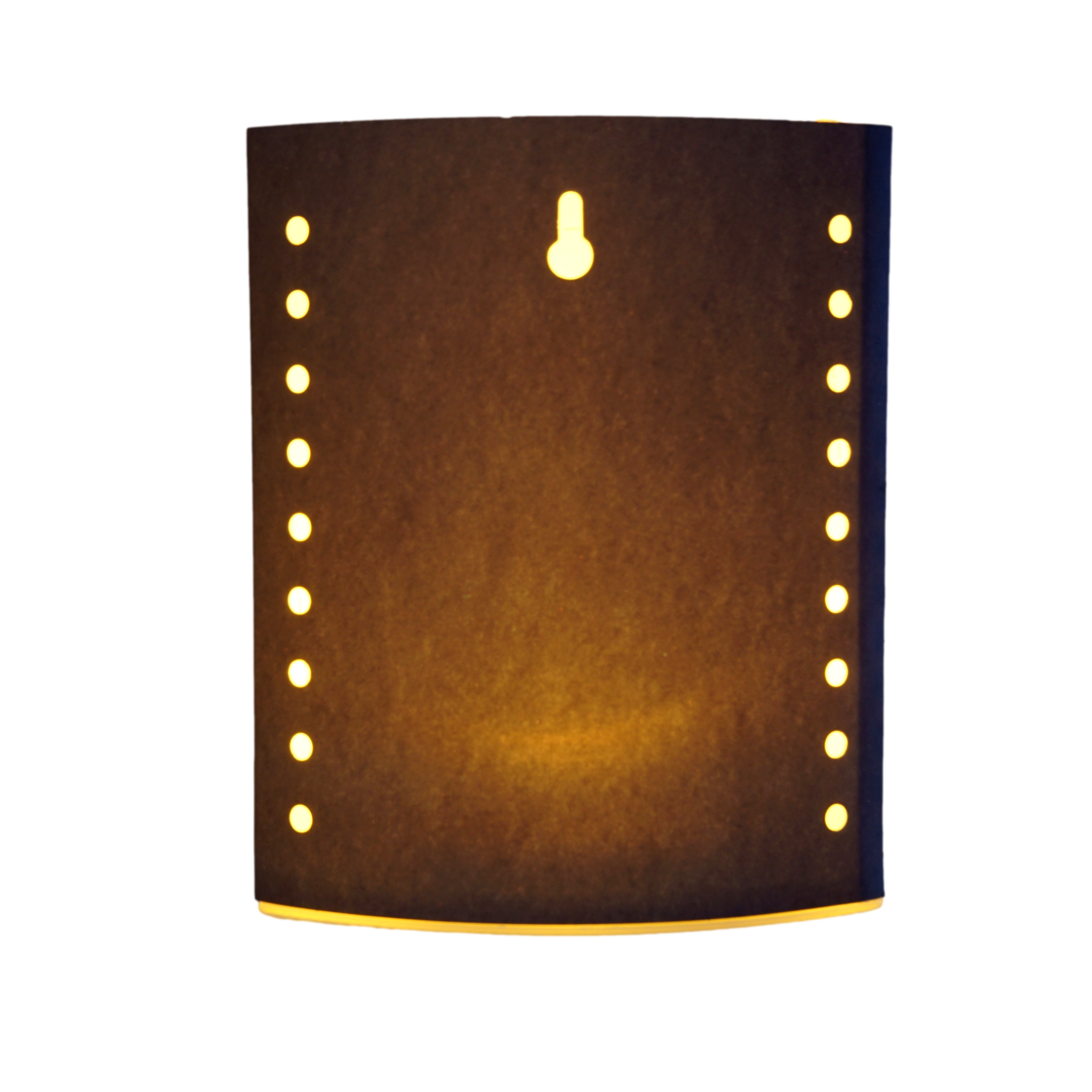 Dekoleuchte (LED), Ellipse, "Zuhause", Spruch, gestreift, Papier, creme, L. 6 cm, B. 13 cm, H. 16 cm