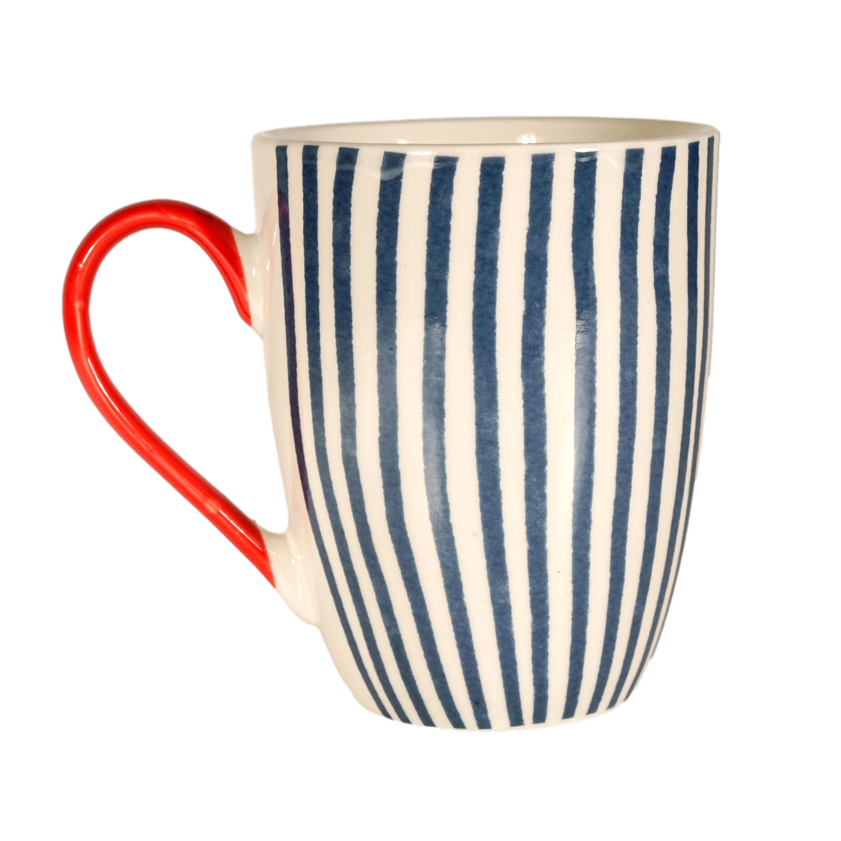 Becher, gestreift, Möwe 'Kaffee', Ø8x10,5