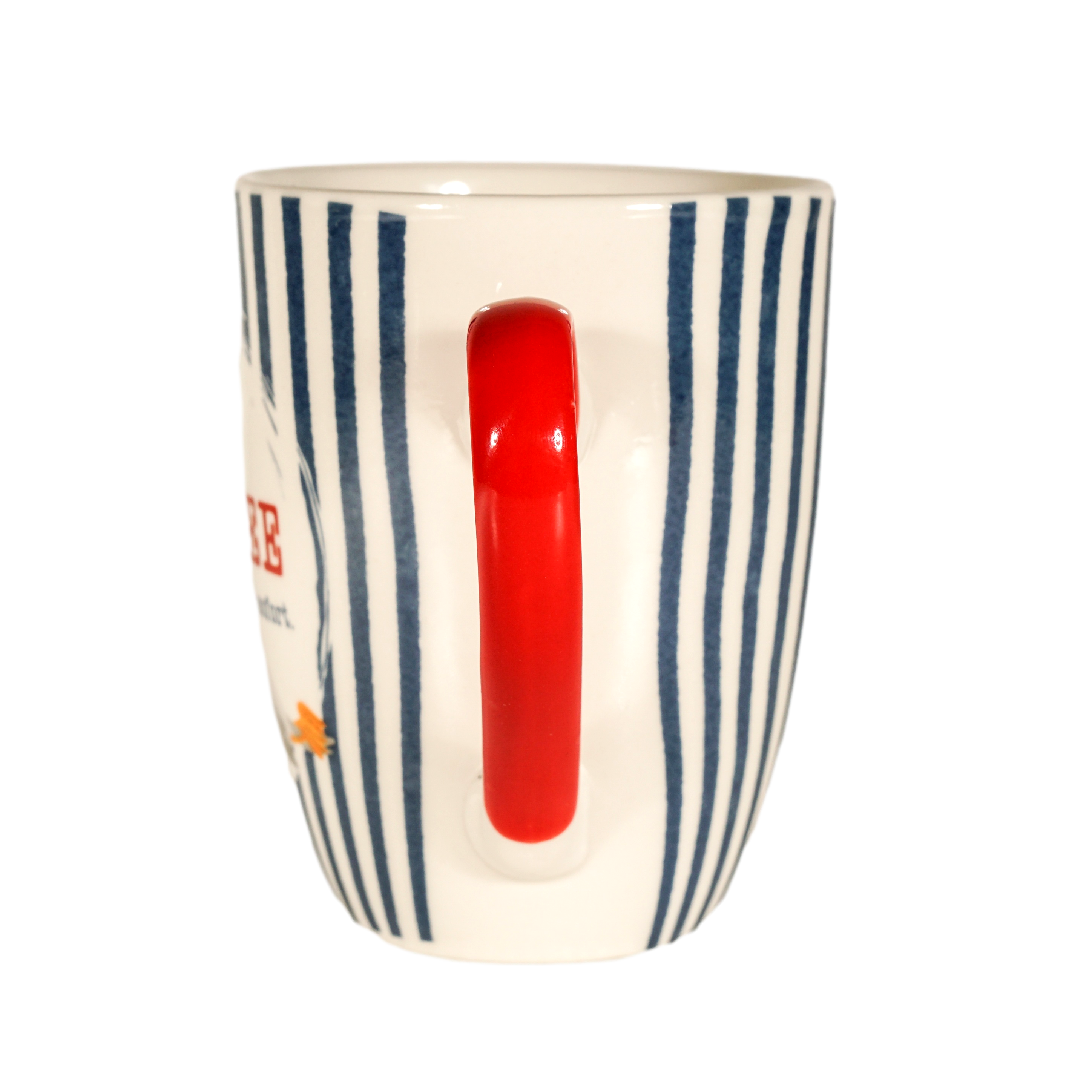 Becher, gestreift, Möwe 'Kaffee', Ø8x10,5