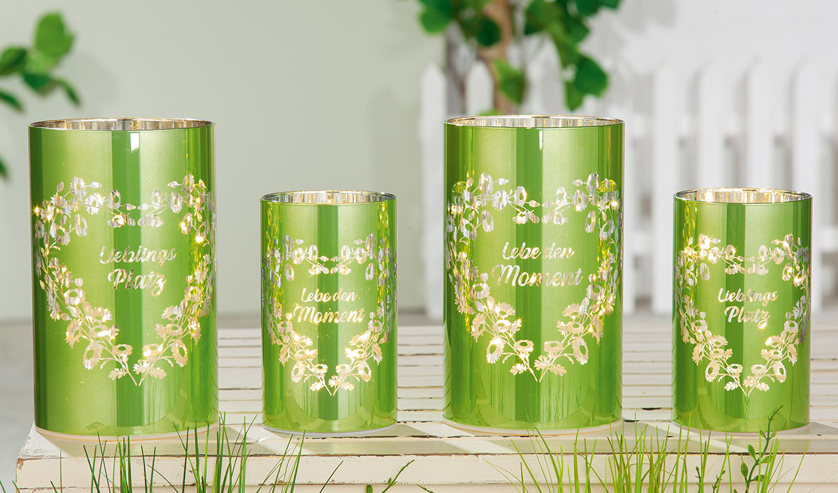 Glas LED-Leuchter &quot;Moments&quot;, Lebe den Moment