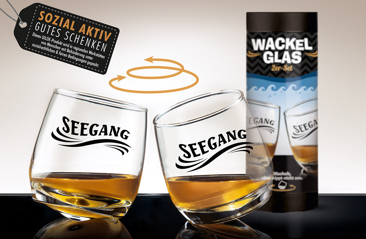 Glas Wackelglas&quot;Seegang&quot;2er-Set