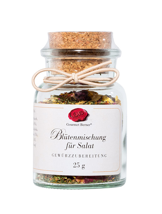 Blütenmischung für den Salat 25g im Korkenglas
