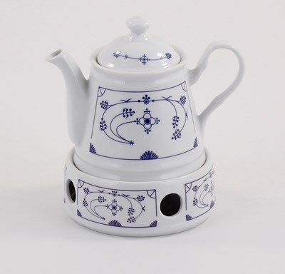 Teekanne 0,4l, incl. Stövchen (Indisch-Blau-OL)