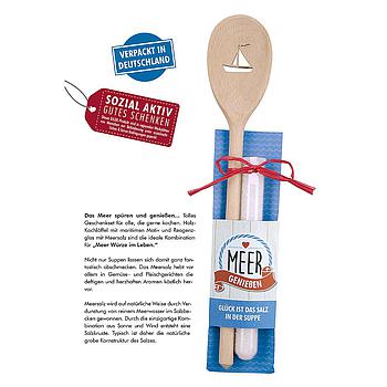 Holz Kochlöffel + Meersalz "Glück ist…"