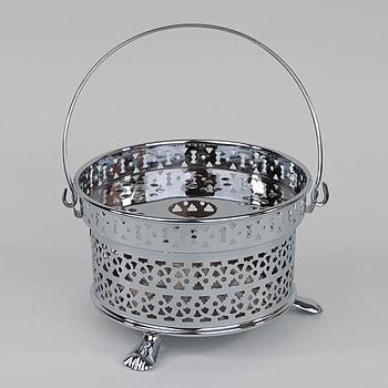 Stövchen, hoch, rund, auf Fuß, mit Galerie und Durchbruch