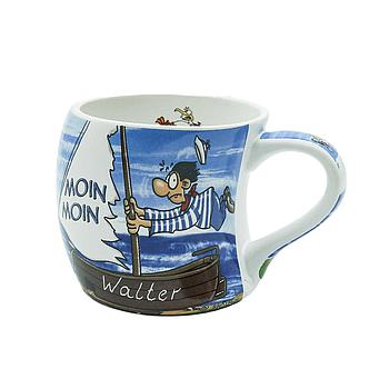 Keramik-Gravurbecher "Hösti-Design", windgebogen MOIN MOIN