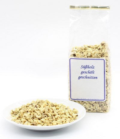 Süßholz, geschält und geschnitten