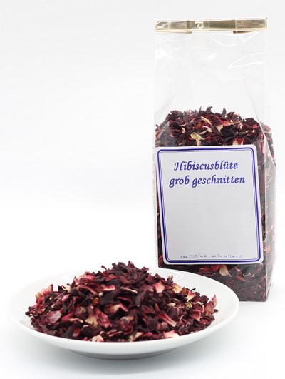 Hibiscusblüte, grob geschnitten