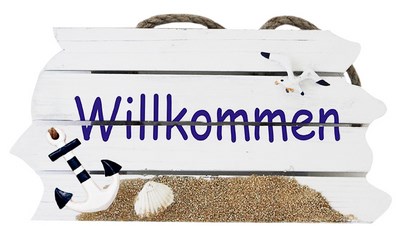Türschild "Willkommen" 24 x 12cm