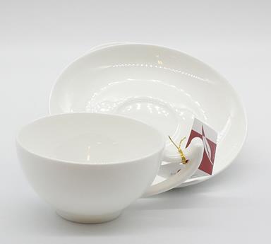 Bone China Tasse und Untere "Epsilon", 0,18 l