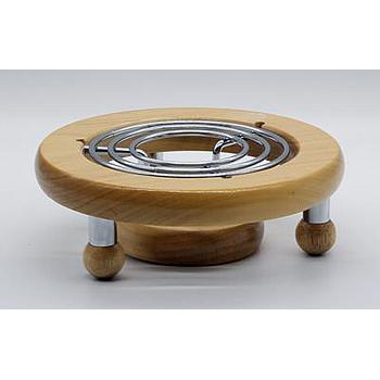 Stövchen "Luis" Holz und Edelstahl rund H 6,3 cm, Ø 18 cm