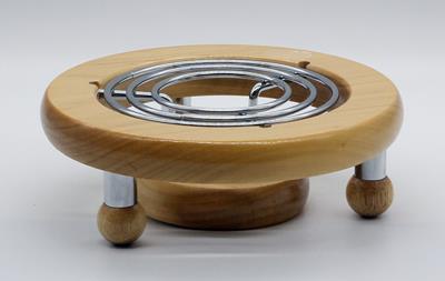 Stövchen "Luis" Holz und Edelstahl rund H 6,3 cm, Ø 18 cm