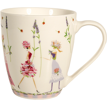 Becher "Flower Girls" 0,3 l, Porzellan, H 10 cm, Ø 8,5 cm