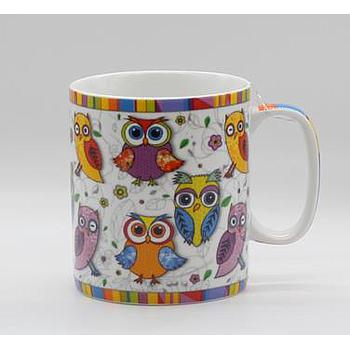 Jumbo-Becher "Eule" 0,75 l, Porzellan, H 13 cm, Ø 10,5 cm