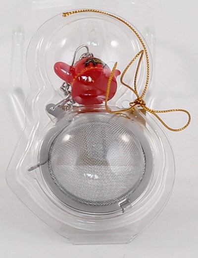 Tee-Ei &quot;Benares&quot; , Edelstahl, mit Benares-Kanne Anhänger, Ø 5 cm