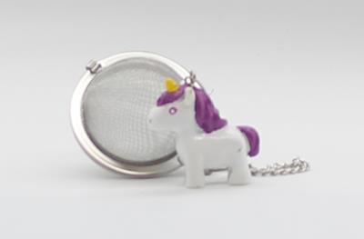 Tee-Ei &quot;Pennie&quot; , Edelstahl, mit Einhorn-Anhänger, Ø 5 cm