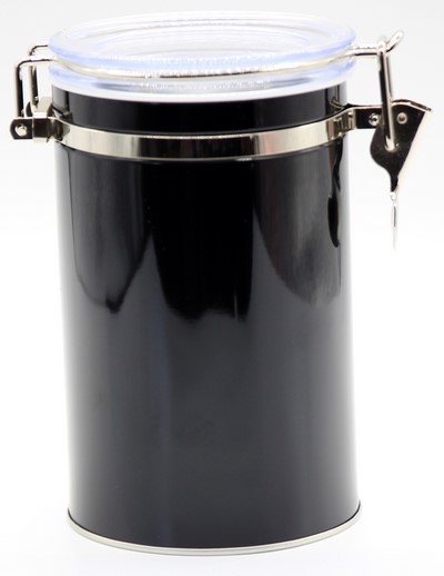 Dose "Loreen", 250 g Weißblech, rund, mit Aroma-Bügelverschluss  H 16,5 cm, Ø 10,3 cm