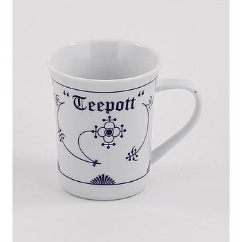 Becher, konisch,  Teepott (Indisch-Blau-OL)