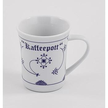 Becher, konisch,  Kaffeepott (Indisch-Blau-OL)