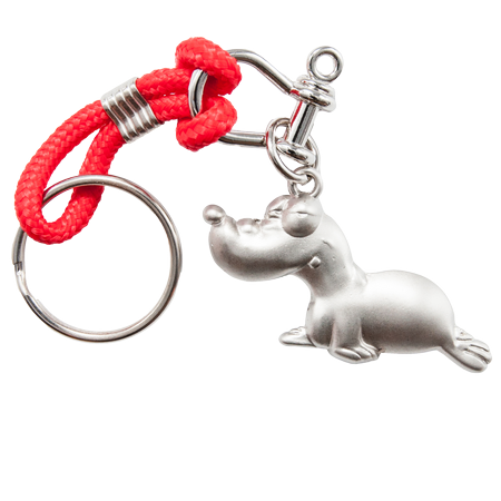 Hösti Schlüsselanhänger Metall &quot;Robbi&quot;, rotes Band