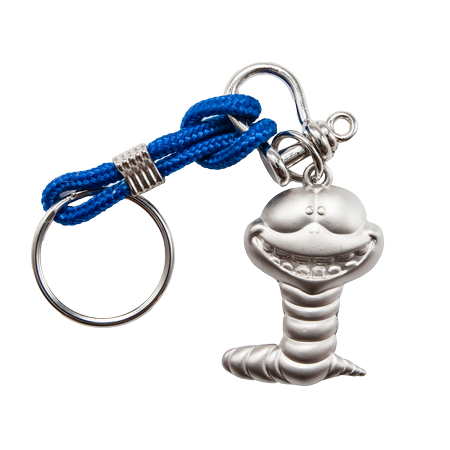 Hösti Schlüsselanhänger Metall "Willi", blaues Band