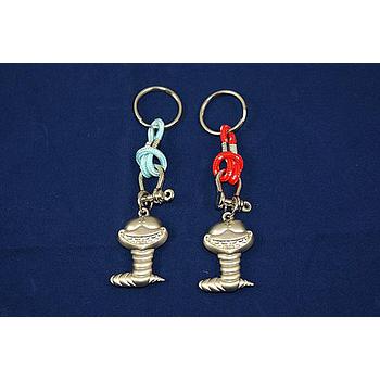 Hösti Schlüsselanhänger Metall "Willi", rotes Band