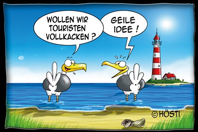Hösti Postkarte Touristen vollkacken