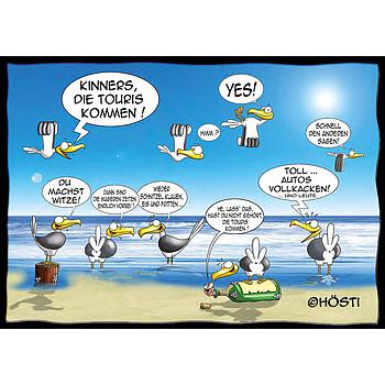 Hösti Postkarte "Kinners, die Touristen kommen"