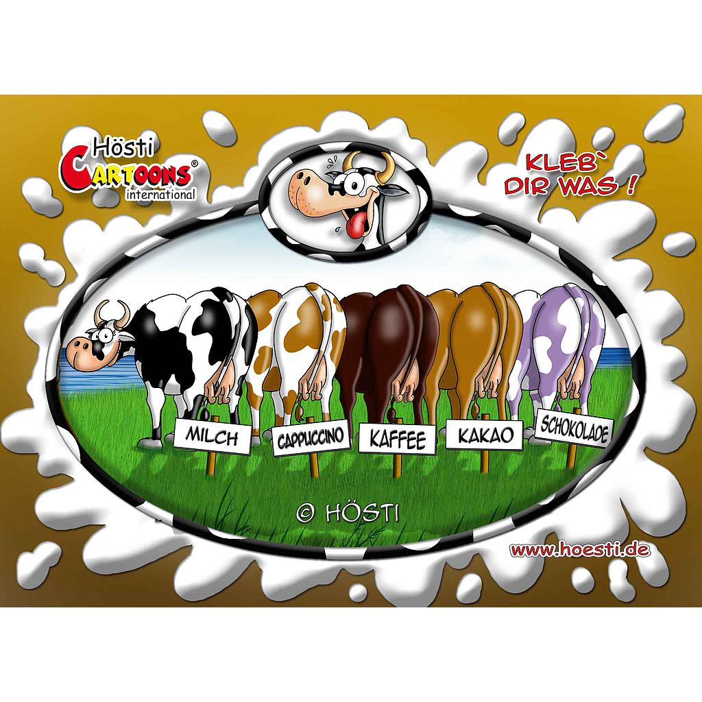 Klebe-Postkarte &quot;Cappucchinokühe&quot;