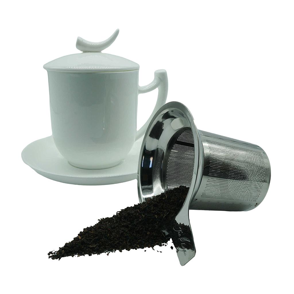 Becher mit Siebeinsatz, Deckel und Untertasse &quot;Epsilon&quot;