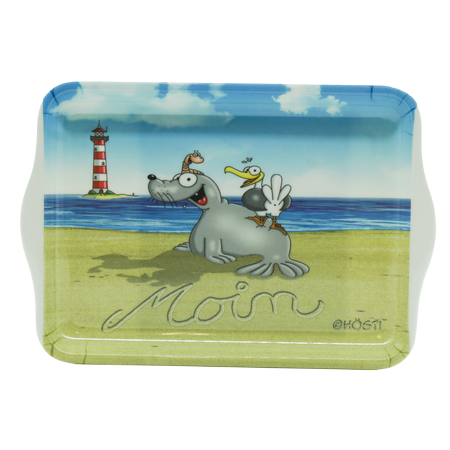 Hösti Tablett Moin mit Leuchtturm