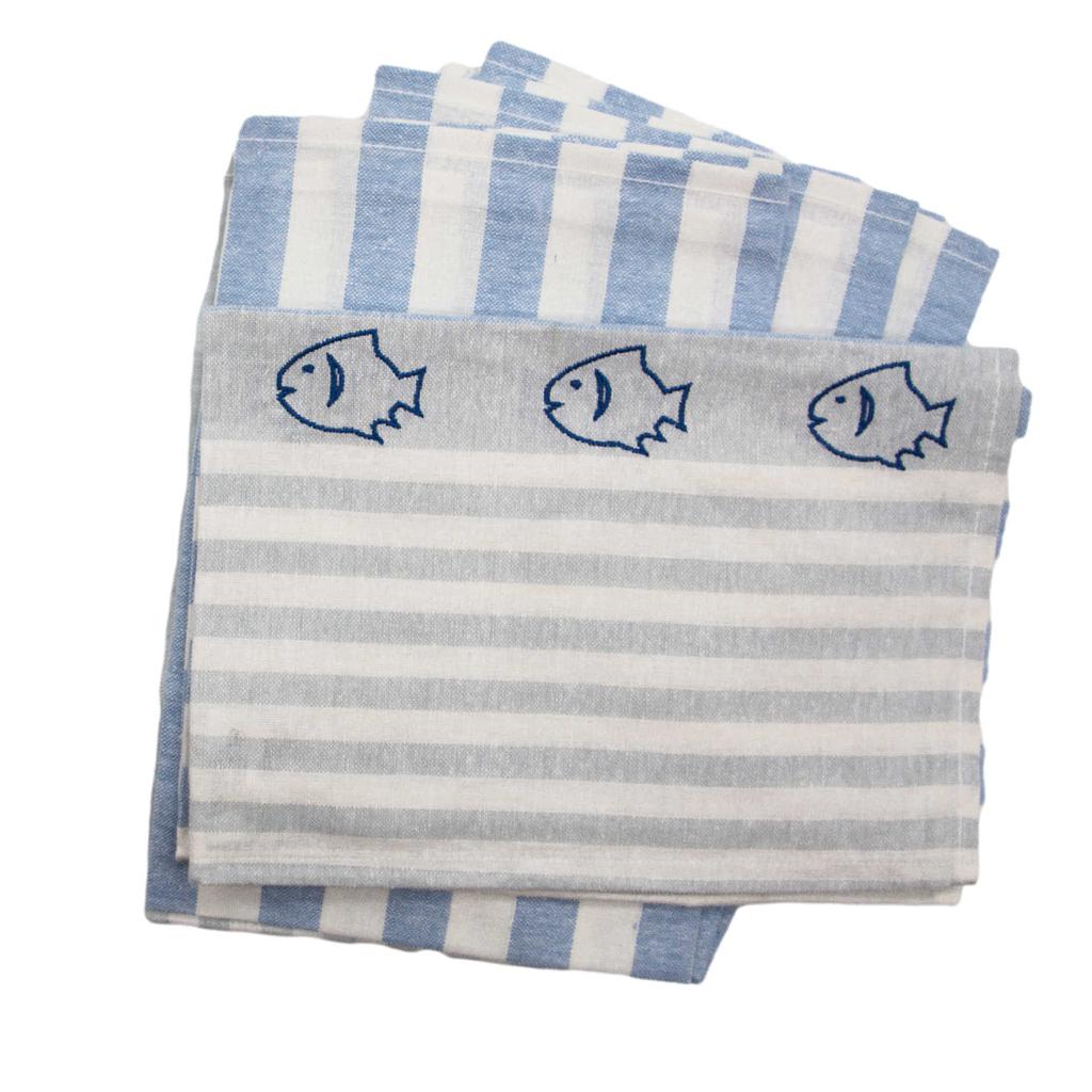 Geschirrhandtuch Halbleinen, Kugelfisch