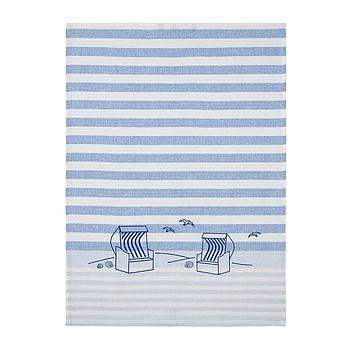 Geschirrhandtuch Halbleinen, Strandkorb