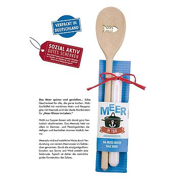 Holz Kochlöffel + Meersalz "Da muss noch Salz dran