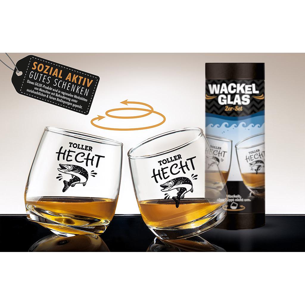 Wackelglas "Toller Hecht" 2er-Set