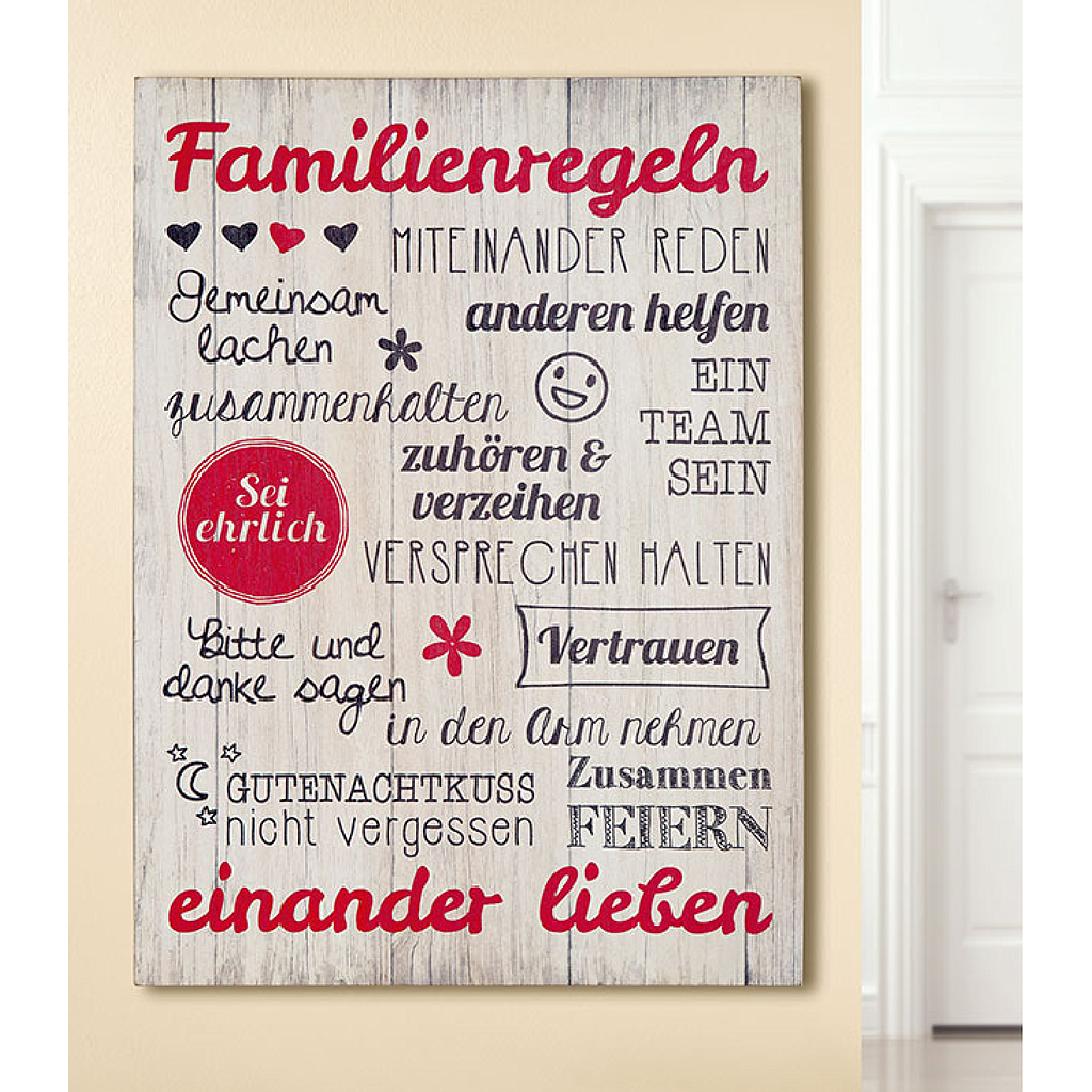 MDF Weisheit "Familienregeln" 
