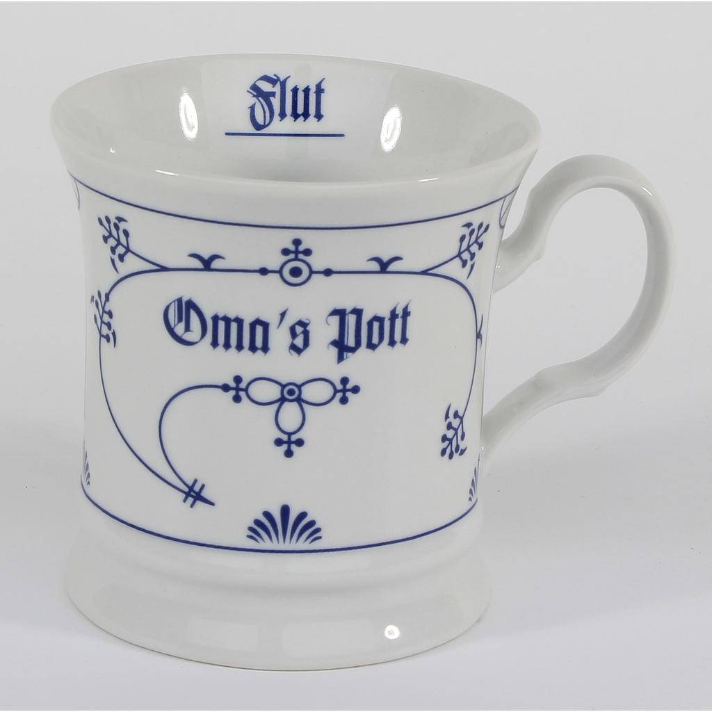 Herrenbecher Ind-Blau &quot;Oma´s Pott&quot;