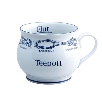 Kapitänstasse bauchig Teepott / Ebbe & Flut