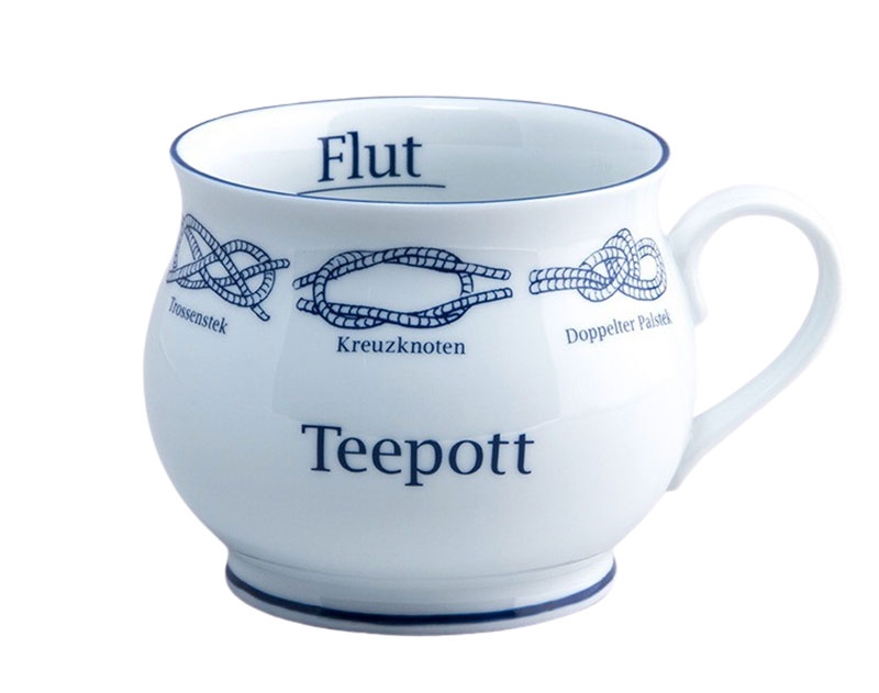Kapitänstasse bauchig Teepott / Ebbe &amp; Flut