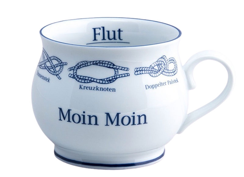 Kapitänstasse bauchig Moin Moin / Ebbe &amp; Flut