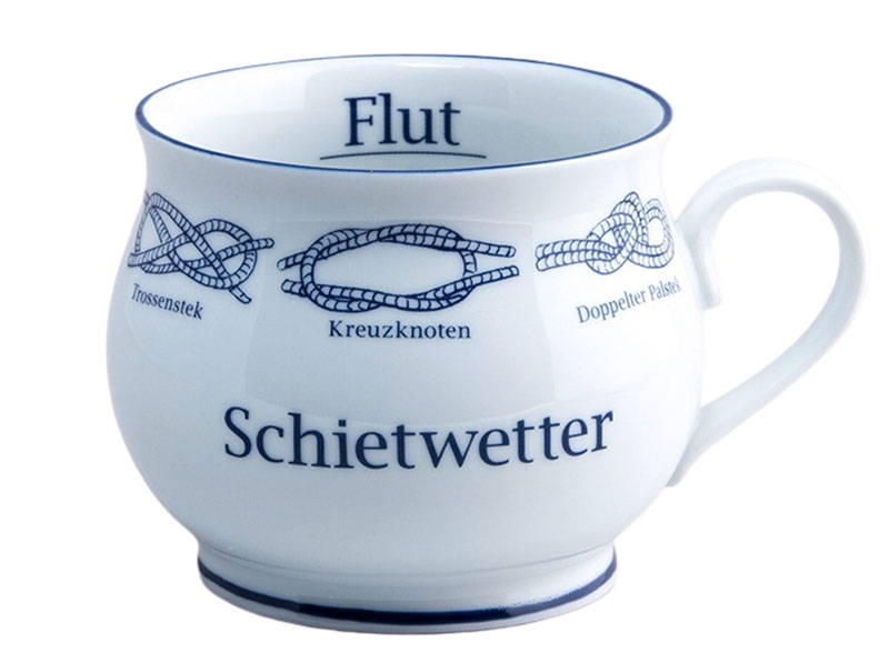 Kapitänstasse bauchig Schietwetter / Ebbe &amp; Flut