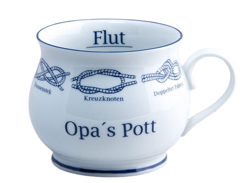 Kapitänstasse bauchig Opa´s Pott / Ebbe &amp; Flut