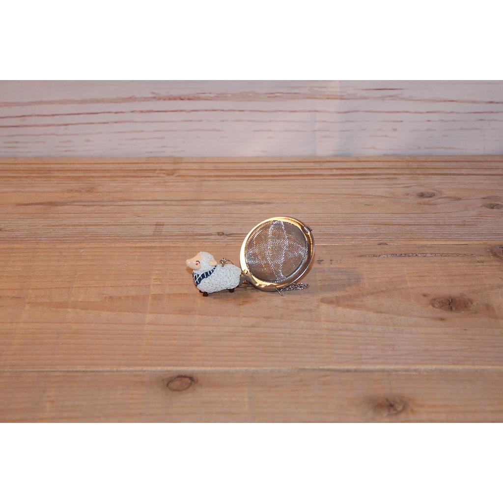 Tee-Ei &quot;Charles&quot; , Edelstahl, mit Schaf-Anhänger, Ø 5 cm