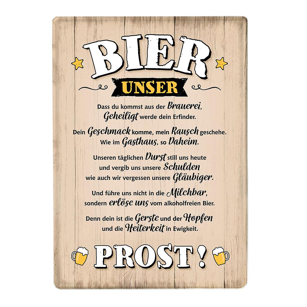 Metall Schild Weisheit BIER UNSER