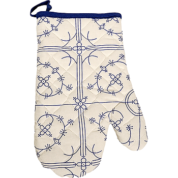 Kochhandschuh Druck INDISCH BLAU 20x30cm