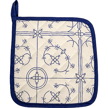 Topflappen Druck INDISCH BLAU 22x22cm