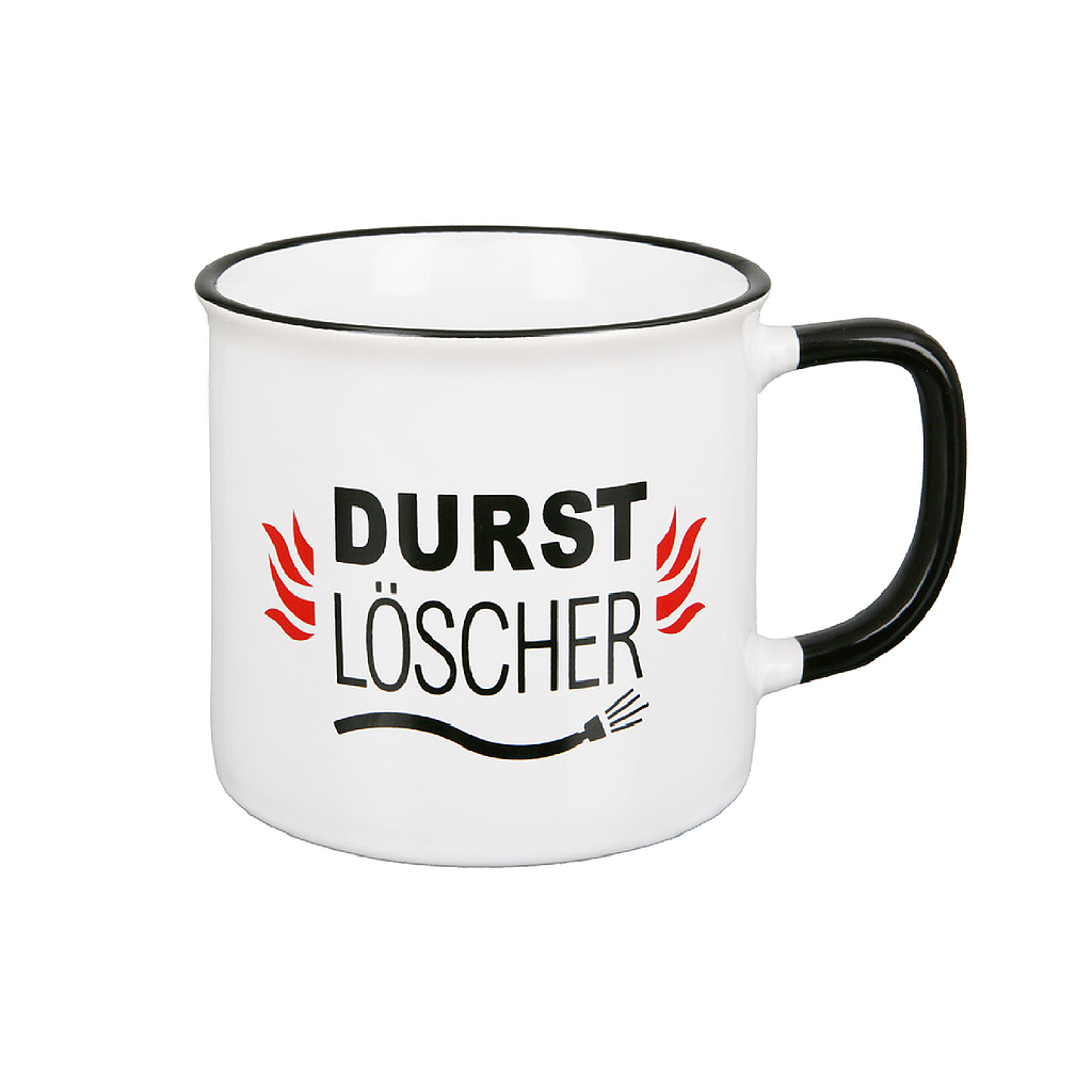 Keramik Tasse "Durstlöscher" Feuerwehr