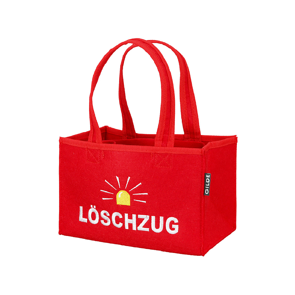 Filz Flaschentasche &quot;Löschzug&quot; Feuerwehr
