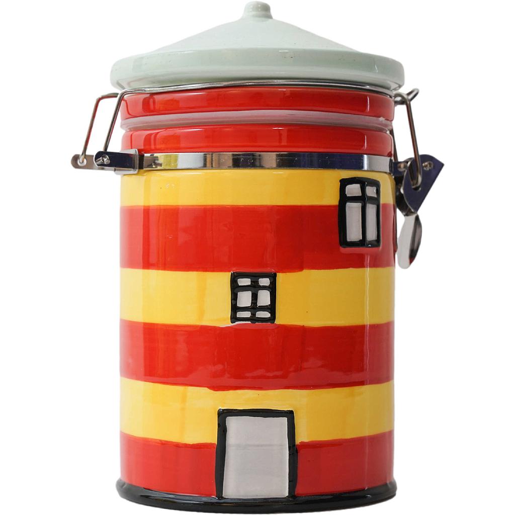 Keramik-Leuchtturmvorratsdose ca. 18.5x9.8cm 250g, Pilsum