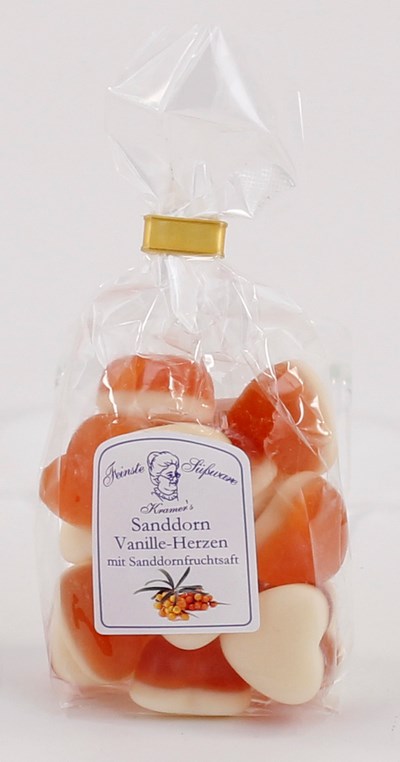 Sanddorn Vanilleschaum Herzen, 105g